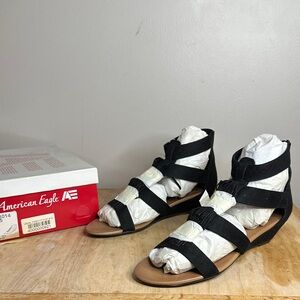 American Eagle Outfitters Black Strappy Sandals womens 7M